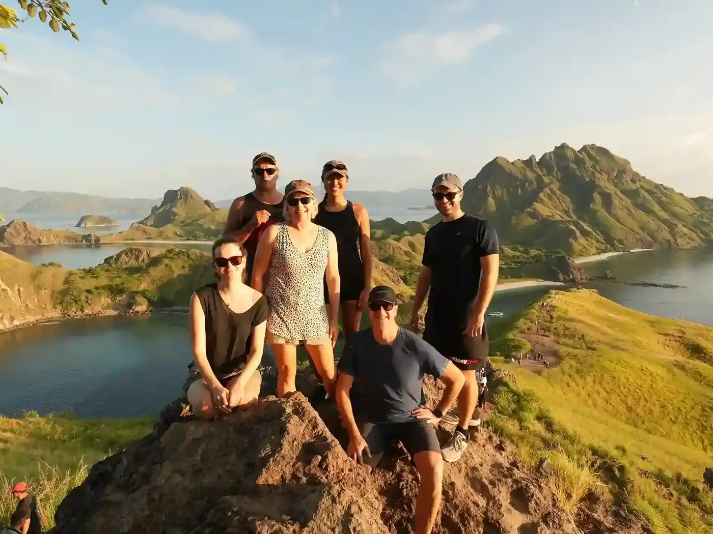 A group of guests on the summit of Padar Island, Komodo